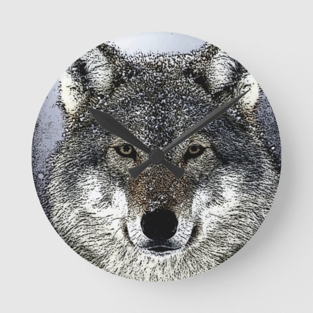 Wolf Eyes Round Clock (Front)