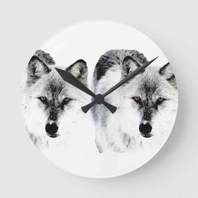 Wolf Eyes Round Clock (Front)