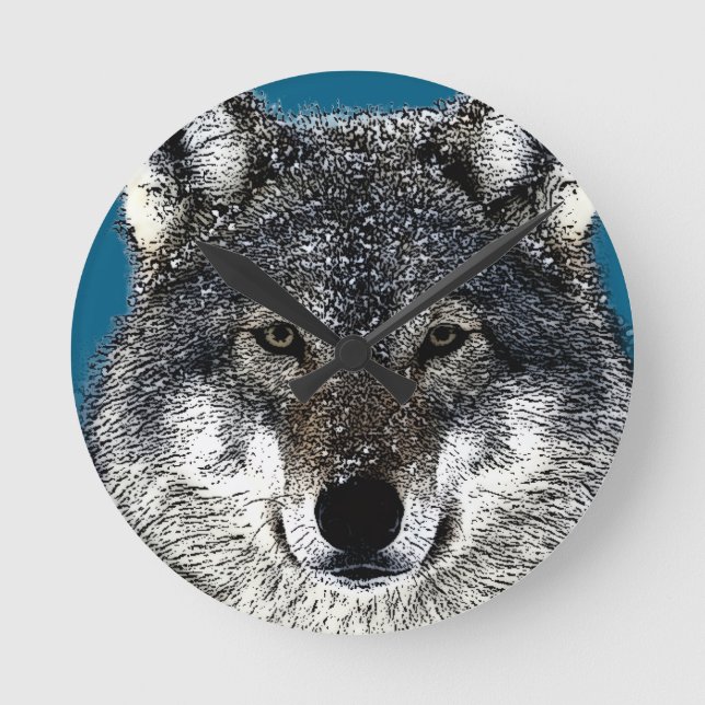Wolf Eyes Round Clock (Front)