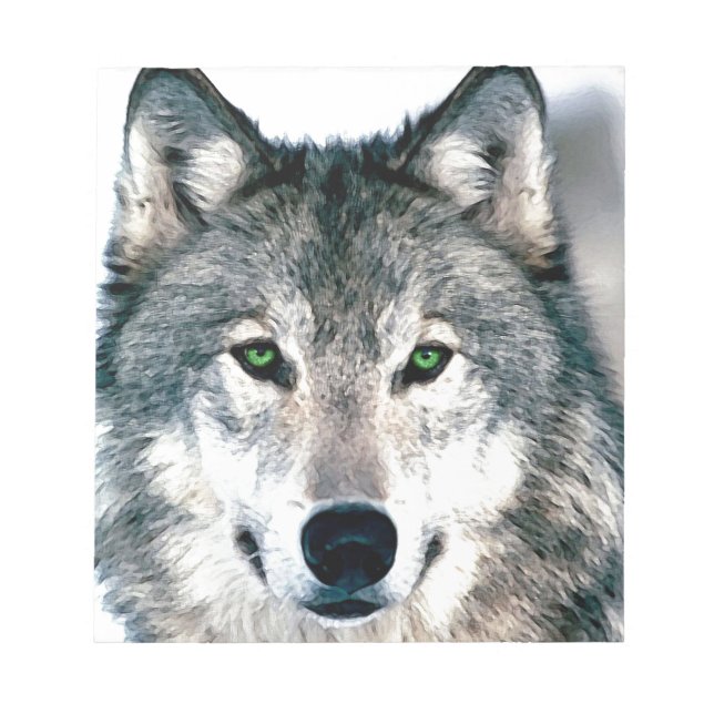 Wolf Eyes wild nature animal Print Notepad (Front)