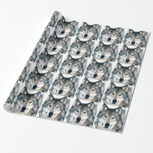 Wolf Eyes wild nature animal Print Wrapping Paper