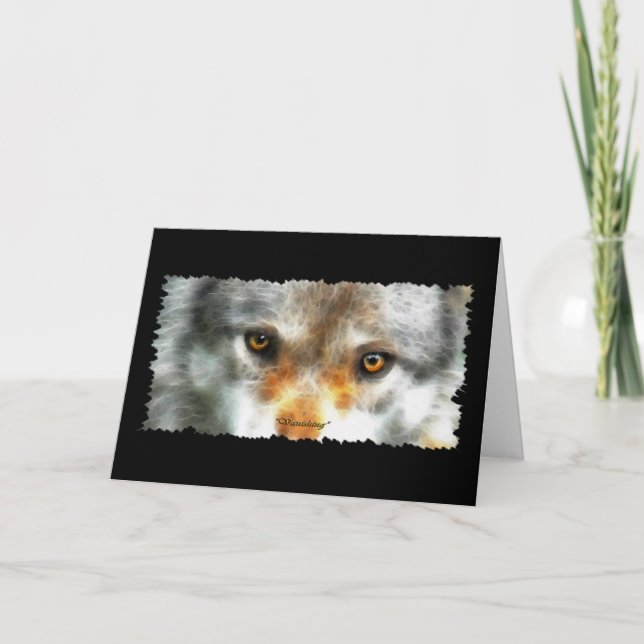 WOLF EYES Wildlife Supporter Greeting-cards Card (Front)