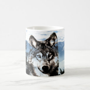 Wolf face coffee mug