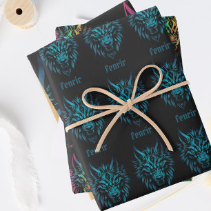 Wolf face fenrir Wrapping Paper Sheet Set of 3