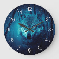 Wolf face in dark fantasy forest