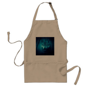 Wolf face in dark fantasy forest standard apron