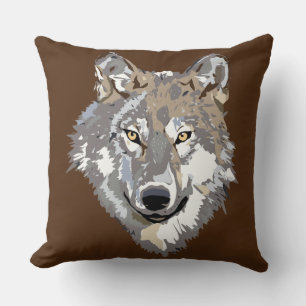 wolf face pillow
