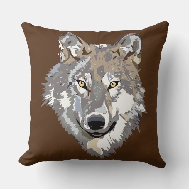 wolf face pillow (Front)