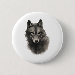Wolf Face Sticker 6 Cm Round Badge