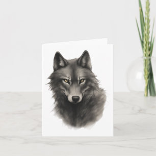 Wolf Face Sticker Card