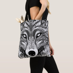 Wolf Face Tote Bag