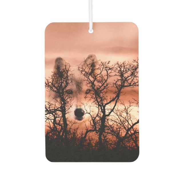 Wolf face totem car air freshener (Front)