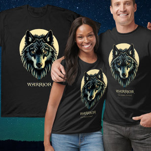 Wolf face warrior beige fear clouds the mind T-Shirt