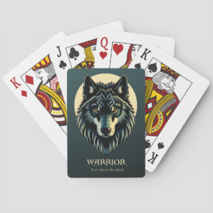 Wolf face warrior fenrir nordic game playing cards