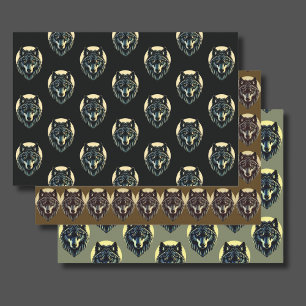 Wolf face warrior fenrir nordic gift wrapping  paper sheet