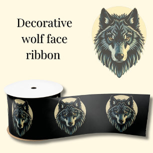 Wolf face warrior fenrir nordic gift wrapping  satin ribbon