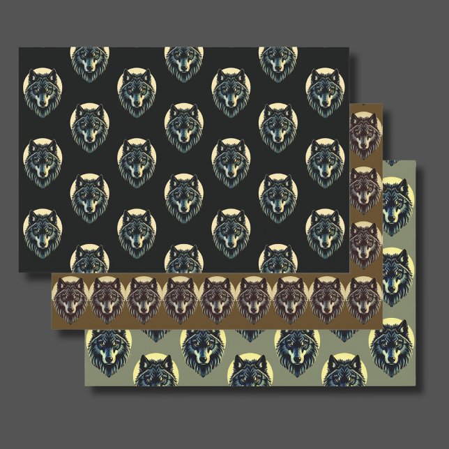Wolf face warrior fenrir nordic gift wrapping  wrapping paper sheet (Creator Uploaded)