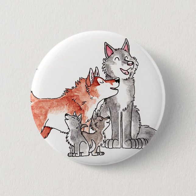 Wolf Family Button (Front)