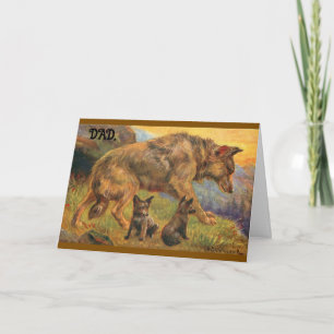 Wolf Family Father's Day Greeting Card