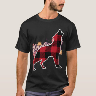 Wolf Family Red Plaid Buffalo Matching Family Paja T-Shirt