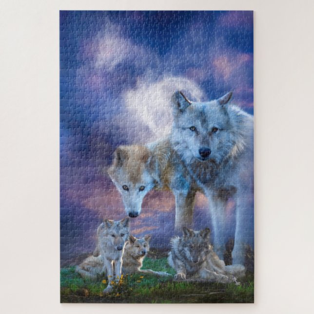 WOLF FAMILY There’s a Better World Jigsaw Puzzle (Vertical)