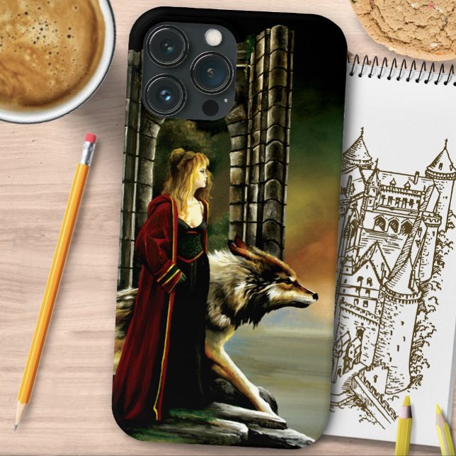 Wolf Fantasy Blonde Sorceress Case-Mate iPhone Case (Creator Uploaded)