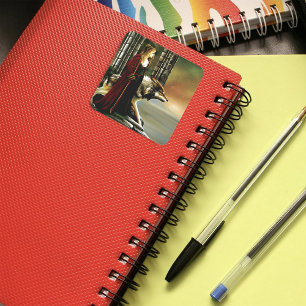 Wolf Fantasy Blonde Sorceress Square Sticker