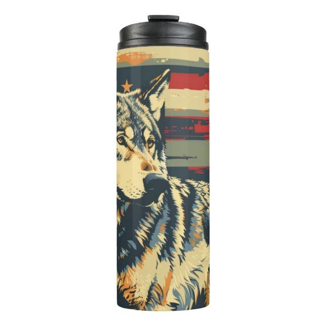 Wolf Flag Thermal Tumbler (Front)