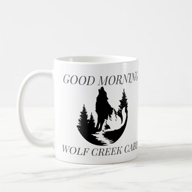 Wolf  Forest Cabin Rental Home Vacation house Coffee Mug (Left)