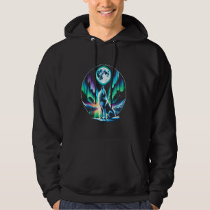 Wolf Forest Moon Vintage Cosmic Howling Wolf Lover Hoodie