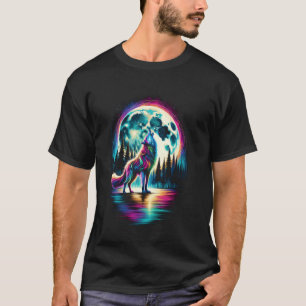 Wolf Forest Moon Vintage Cosmic Howling Wolf Lover T-Shirt