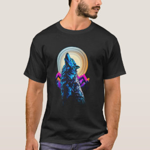 Wolf Forest Moon Vintage Cosmic Howling Wolf Lover T-Shirt