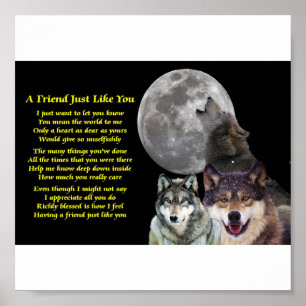 Wolf - friend poem poster