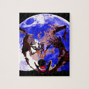 Wolf & Full Moon Jigsaw Puzzle