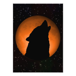 Wolf Full Moon Photo Print