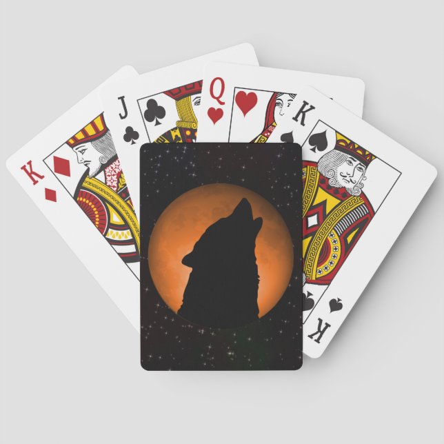Wolf Full Moon Playing Cards (Back)
