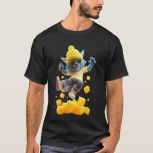 Wolf Funny Cute Kawaii Illustration Cartoon T-Shirt