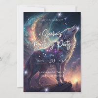 Wolf Galaxy Stars Cosmic Birthday Party 