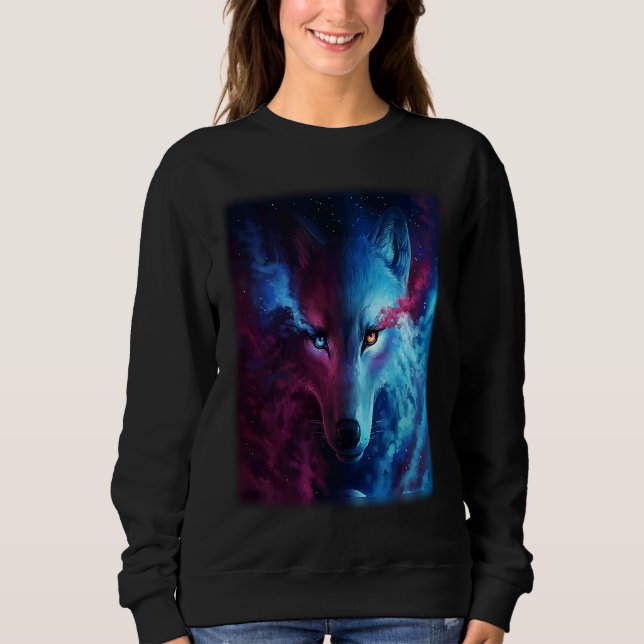 Wolf galaxy wolf   for men and woman sweatshirt (Front)