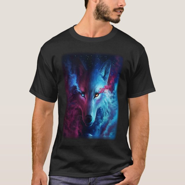 Wolf galaxy wolf   for men and woman T-Shirt (Front)