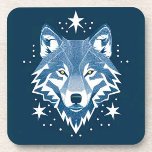 Wolf Geometric Illustration Coaster