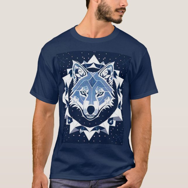 Wolf Geometric Illustration T-Shirt (Front)