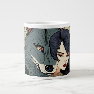 Wolf Geschenk Frau Jugendstil Russland Ornament Large Coffee Mug