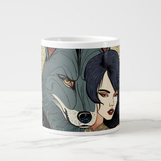 Wolf Gift Mrs. Jugendstil Russia Ornament Large Coffee Mug