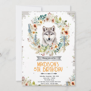 Wolf girl birthday Party Invitation