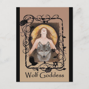 Wolf Goddess postcard by Lori Karels