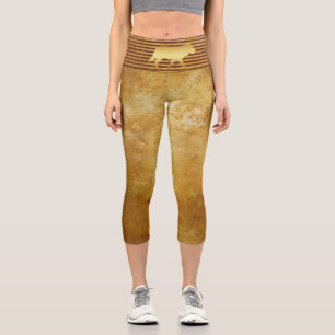 Wolf Gold Capri Leggings