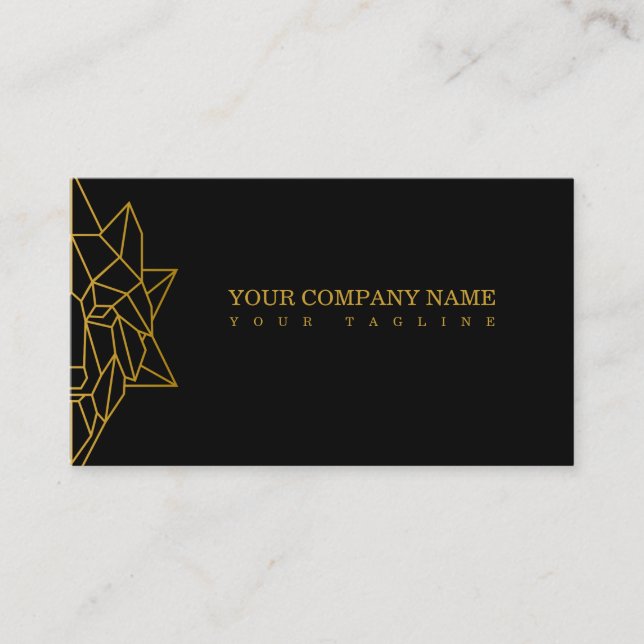 Wolf gold geometric design logo modern custom business card (Front)