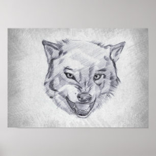 Wolf - Graphic Drawing Poster