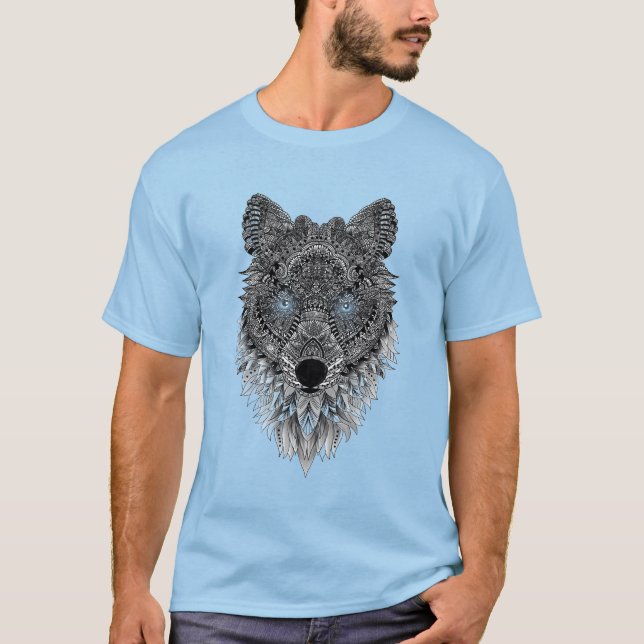 Wolf Graphic Men’s T-Shirt Casual Streetwear (Front)
